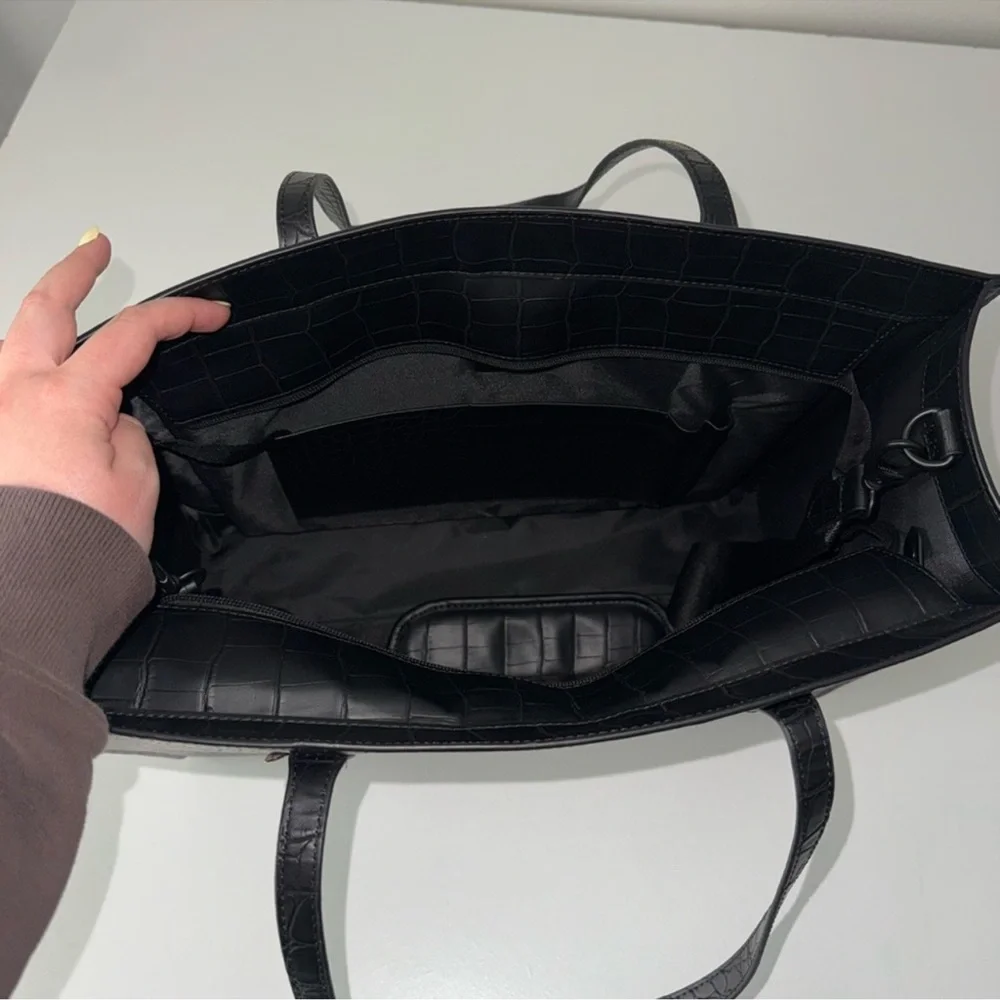 BÉIS The Work Tote in Black Croc NWOT
